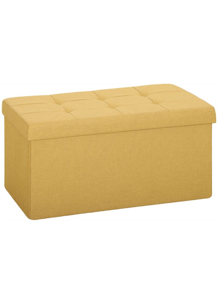 Puff Jokkmokk Almacenaje Plegable Lino Amarillo