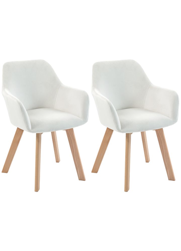 Pack 2 Sillas Kuopio Terciopelo Crema