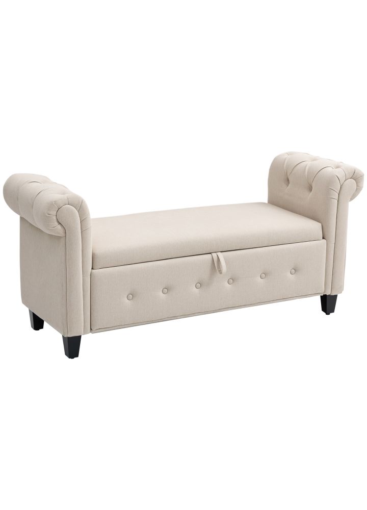 Banqueta Norrland Almacenaje Reposabrazos Beige