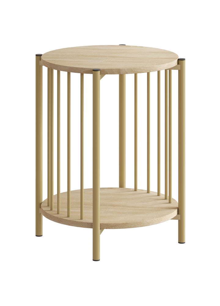 Mesa Auxiliar Odense Redonda 2 Niveles Natural
