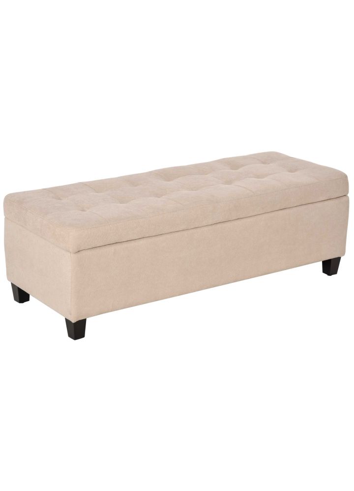 Banco Jokkmokk Almacenaje Lino Tapa Abatible Beige