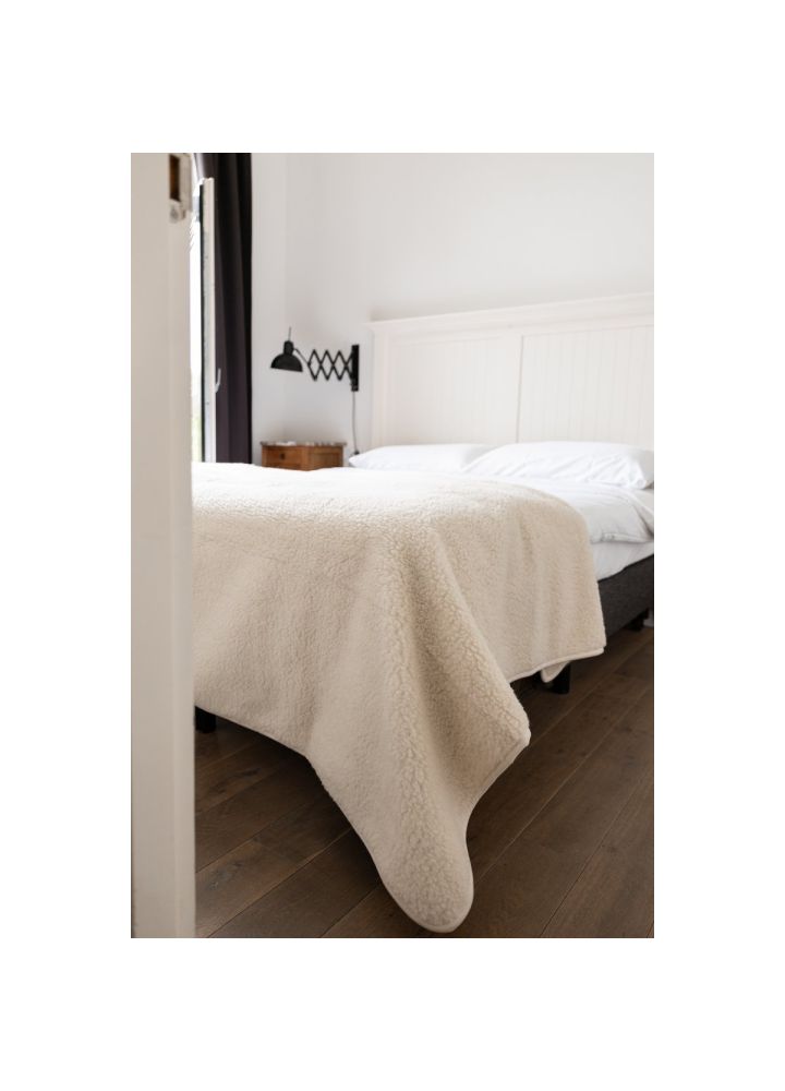 Manta de lana Fjell beige