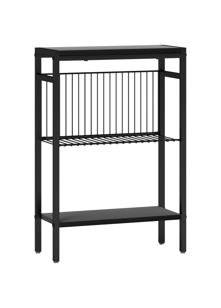Mesa Auxiliar Aarhus Estrecha 3 Niveles Negro