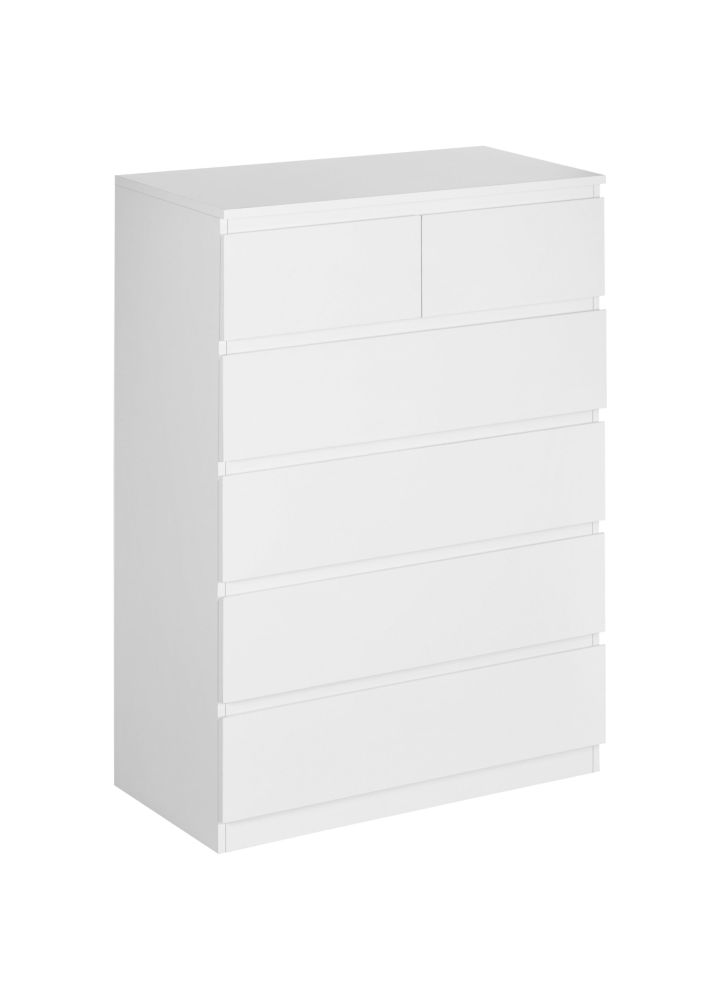 Cómoda Kalmar 6 Cajones Alta Blanco