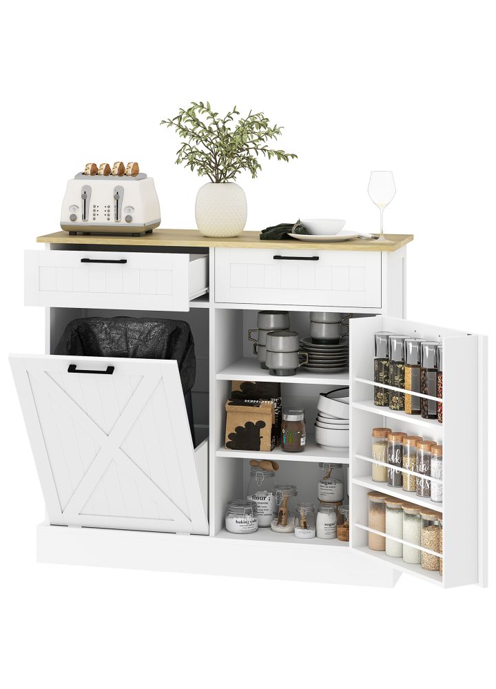 Buffet Gothenburg Cocina con Basura Blanco