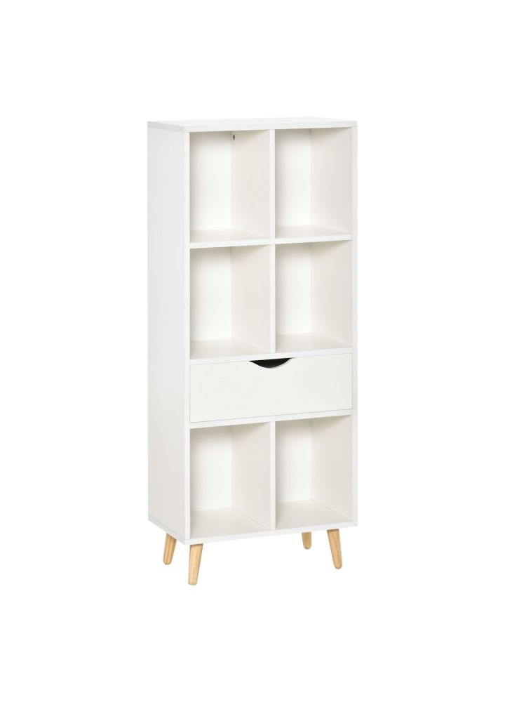 Estantería Lund con Cajón 6 Compartimentos Blanco