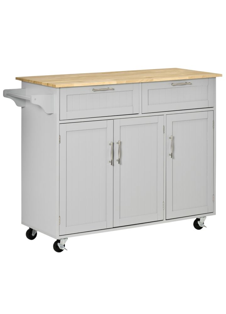 Isla Cocina Åland 2 Cajones Barra Colgar Gris