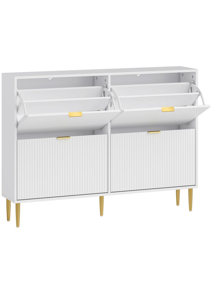 Zapatero Fjord 4 Puertas Acanaladas Blanco
