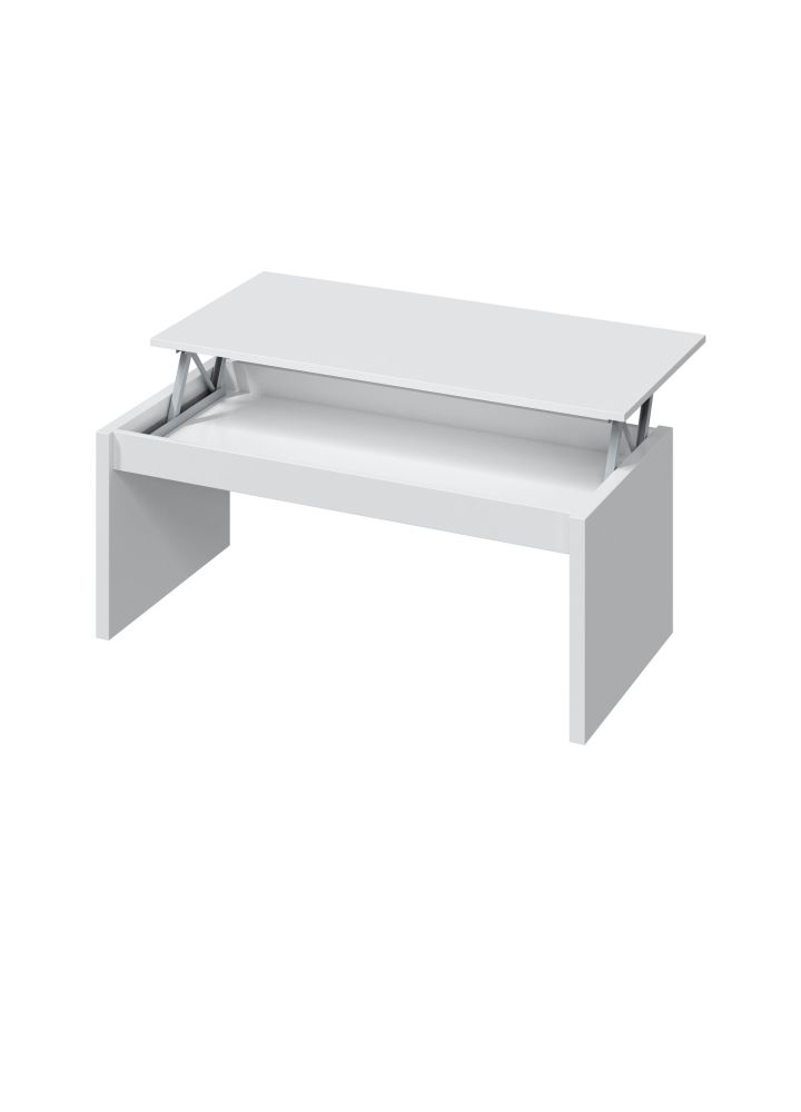 Mesa centro Elin blanco brillo elevable 102 cm