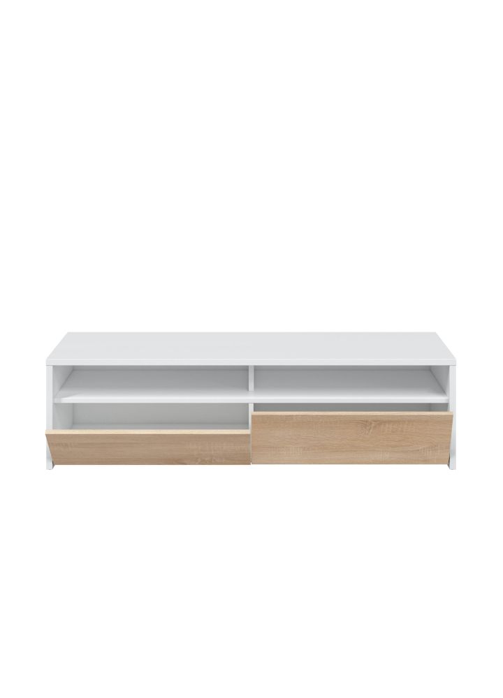 Mueble TV Viggo Blanco Artik y Roble Nórdico 130 cm