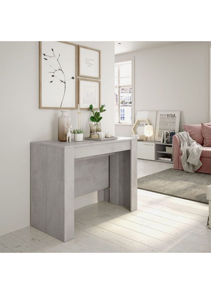 Mesa consola extensible Cemento 90 x 78 x 51 - 237 cm ¡5 posiciones!