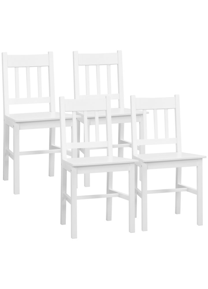 Pack 4 Sillas Kuopio Madera Maciza Blanco