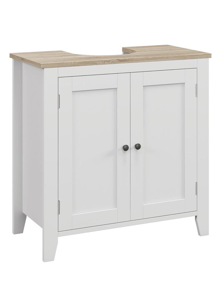 Mueble Bajo Lavabo Oulu 2 Puertas Estante Blanco