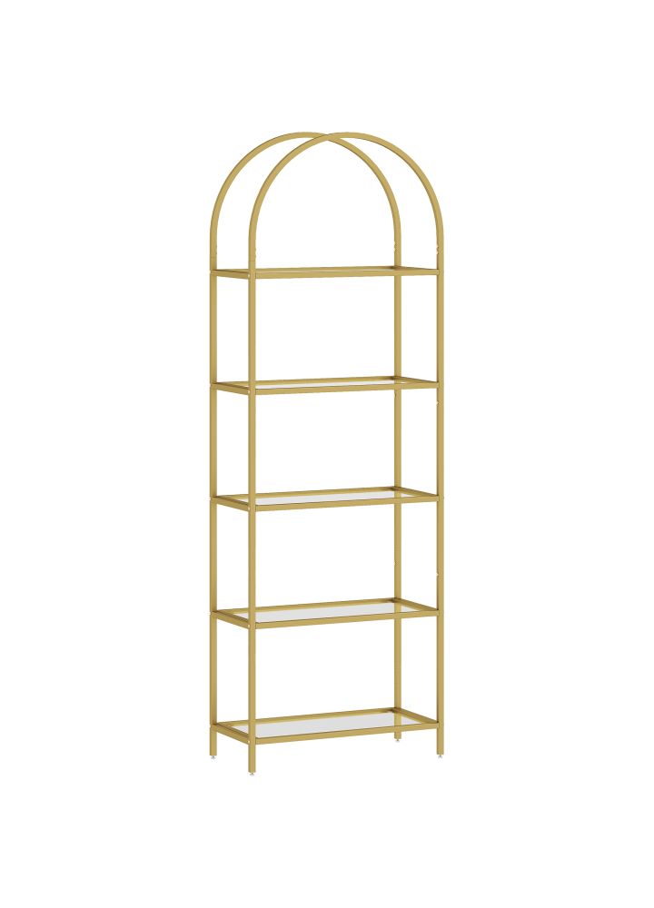 Estantería Uppsala Vidrio 5 Niveles Dorado
