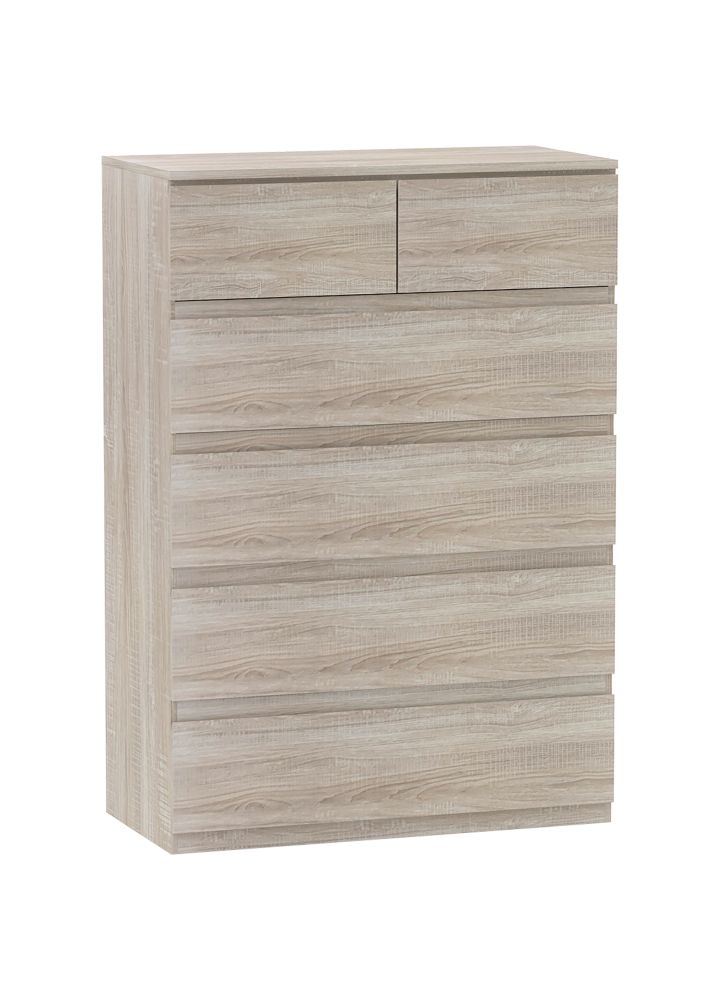 Cómoda Malmö 6 Cajones Minimalista Natural