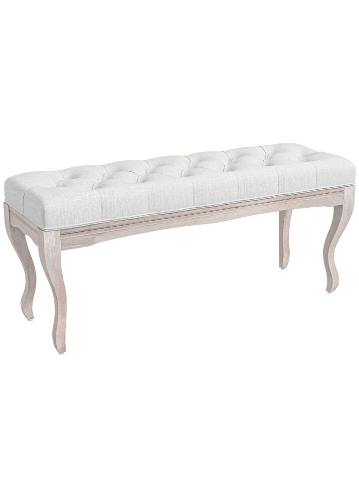 Banco Norrland Pie Cama Acolchado Crema