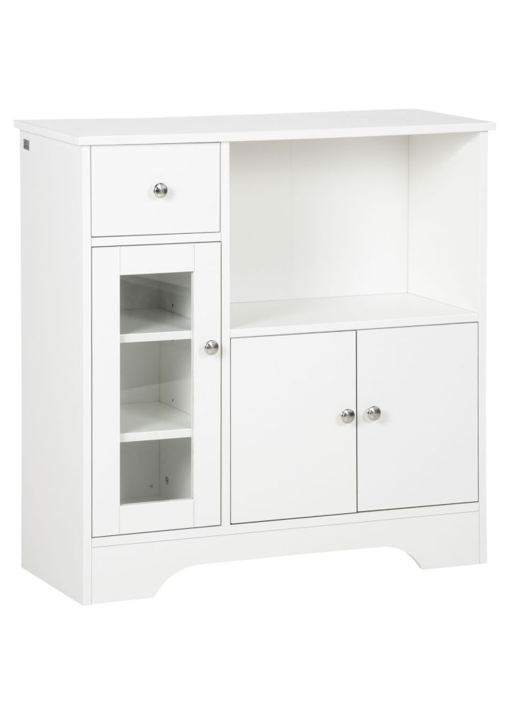 Aparador Turku Puerta Vidrio Blanco