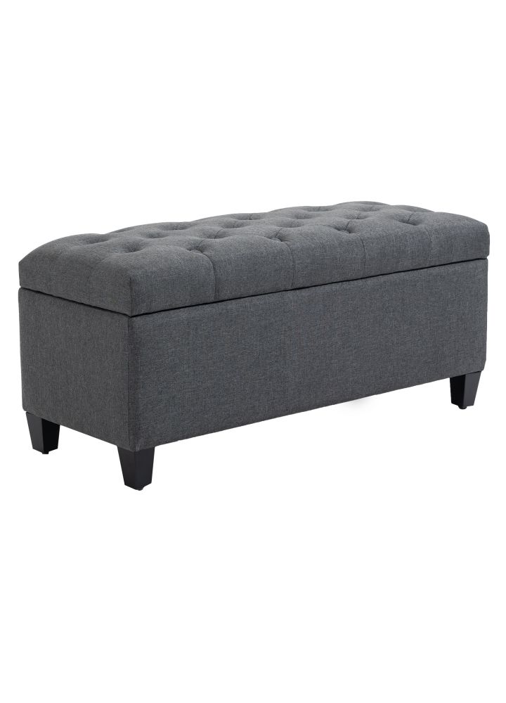 Banco Norrland Almacenaje Puff Pie Cama Gris