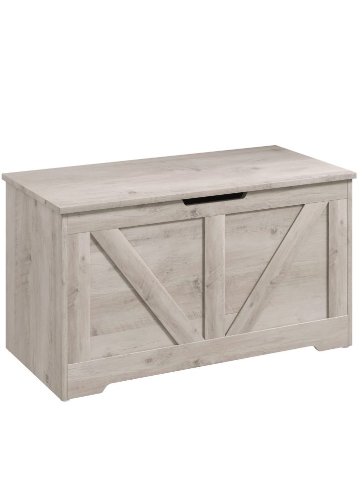 Baúl Svalbard Almacenaje Puff Acolchado Gris