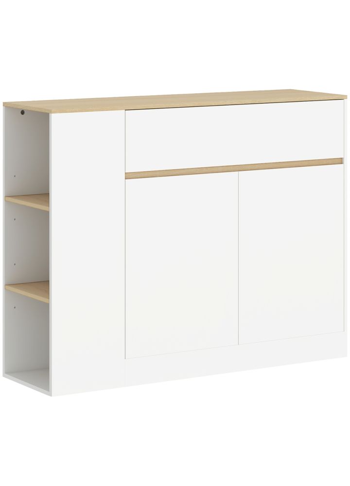 Aparador Gothenburg Amplio Blanco y Madera