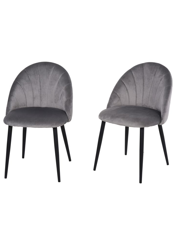 Pack 2 Sillas Kuopio Terciopelo Gris