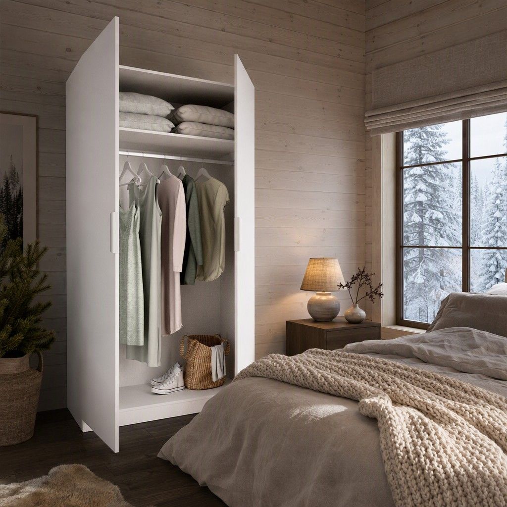 Armario 2 puertas 91x204 blanco