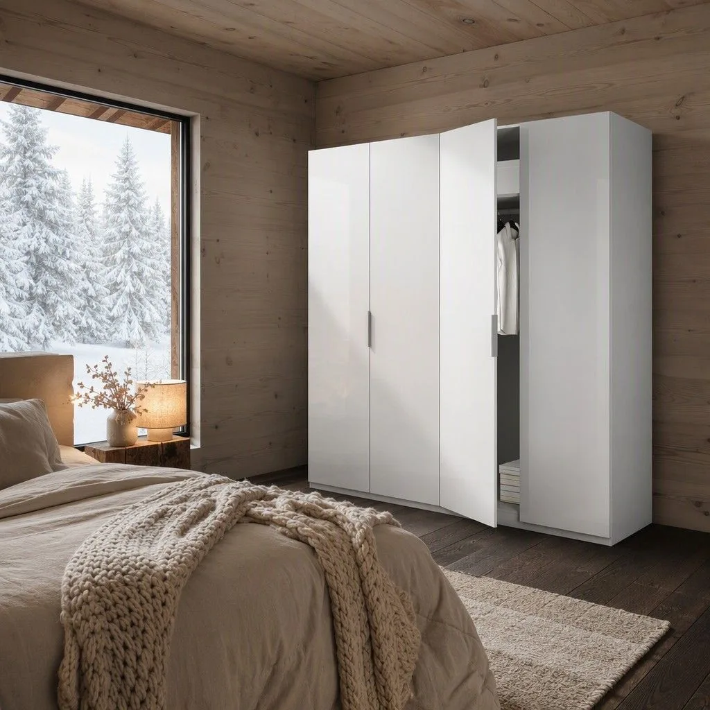 Armario Signe 180x200 blanco y roble