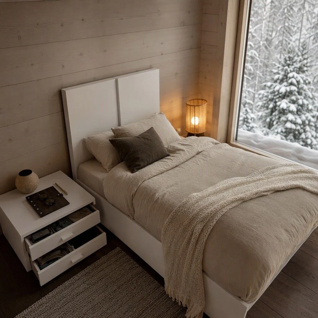 Cabezal cama 150+2 mesitas 251x96 blanco
