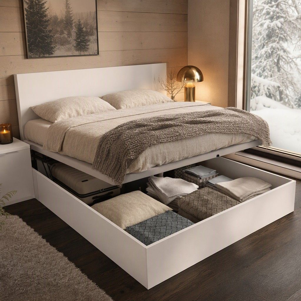 Cabezal cama 150+2 mesitas + canape recto 150 251x96 blanco