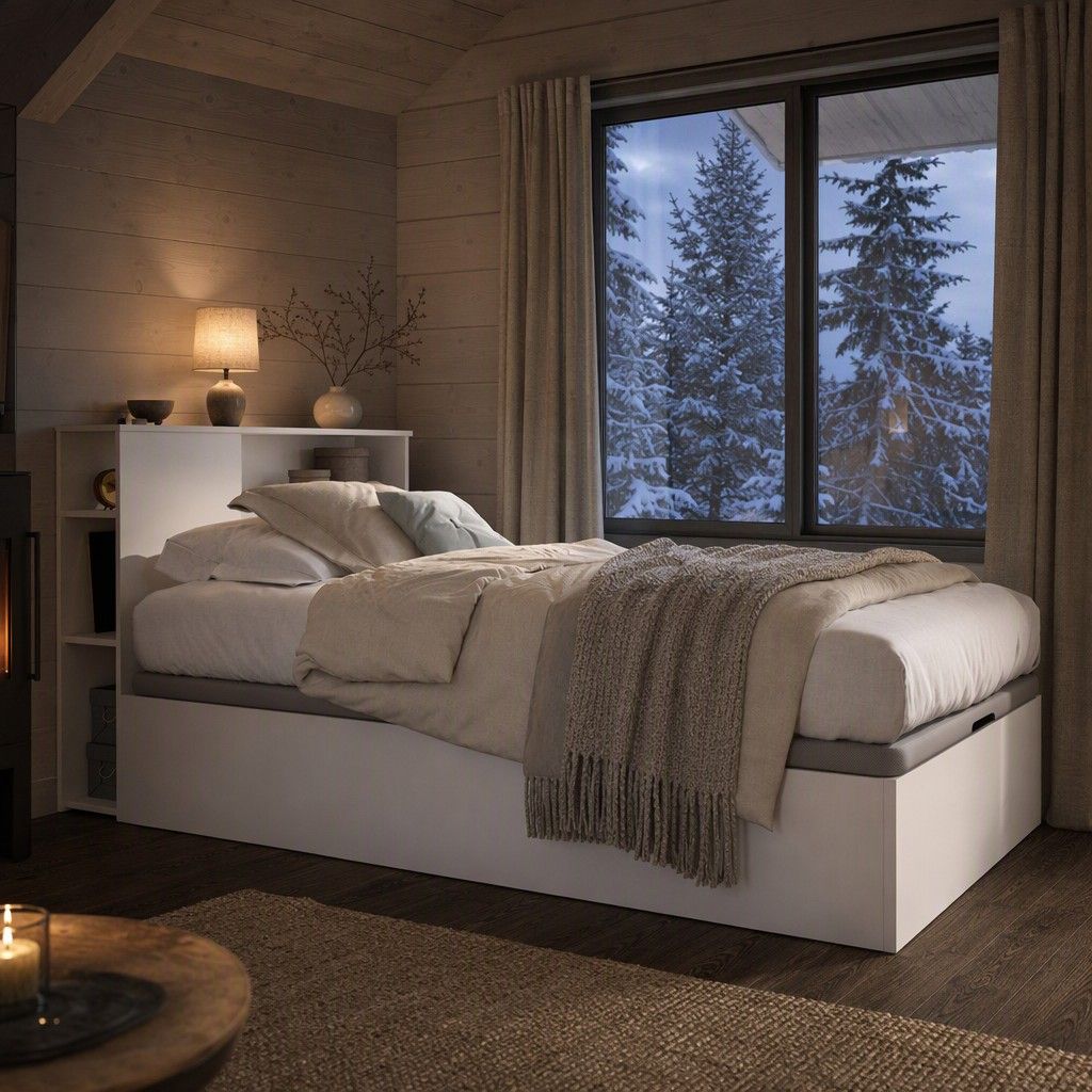 Cabezal cama 90 + canape recto 90 97x96 blanco