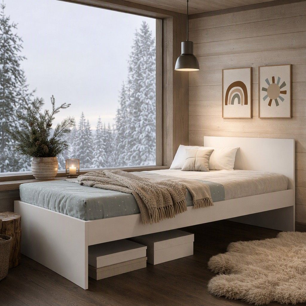 Cama 90x190 96x67 blanco