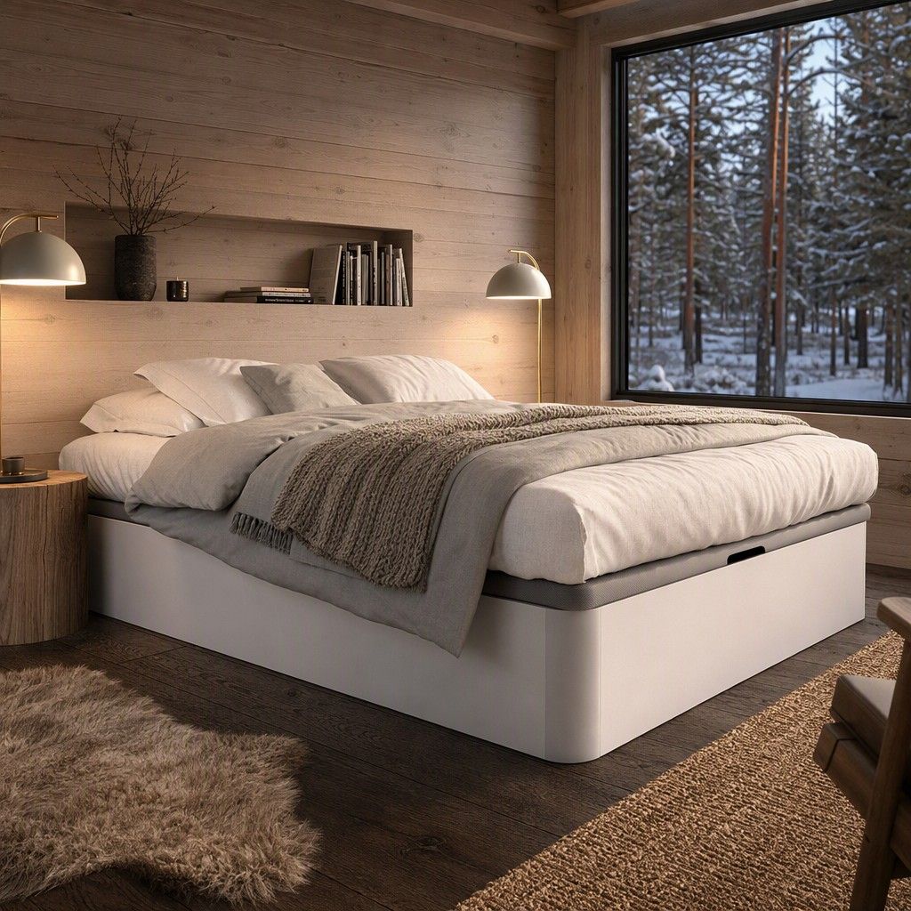 Canape pata mold. cama 135 134x32 blanco