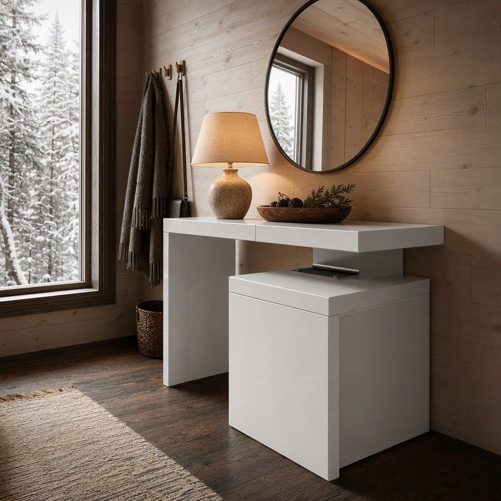 Consola Extensible Saga Blanco Brillo 90 cm