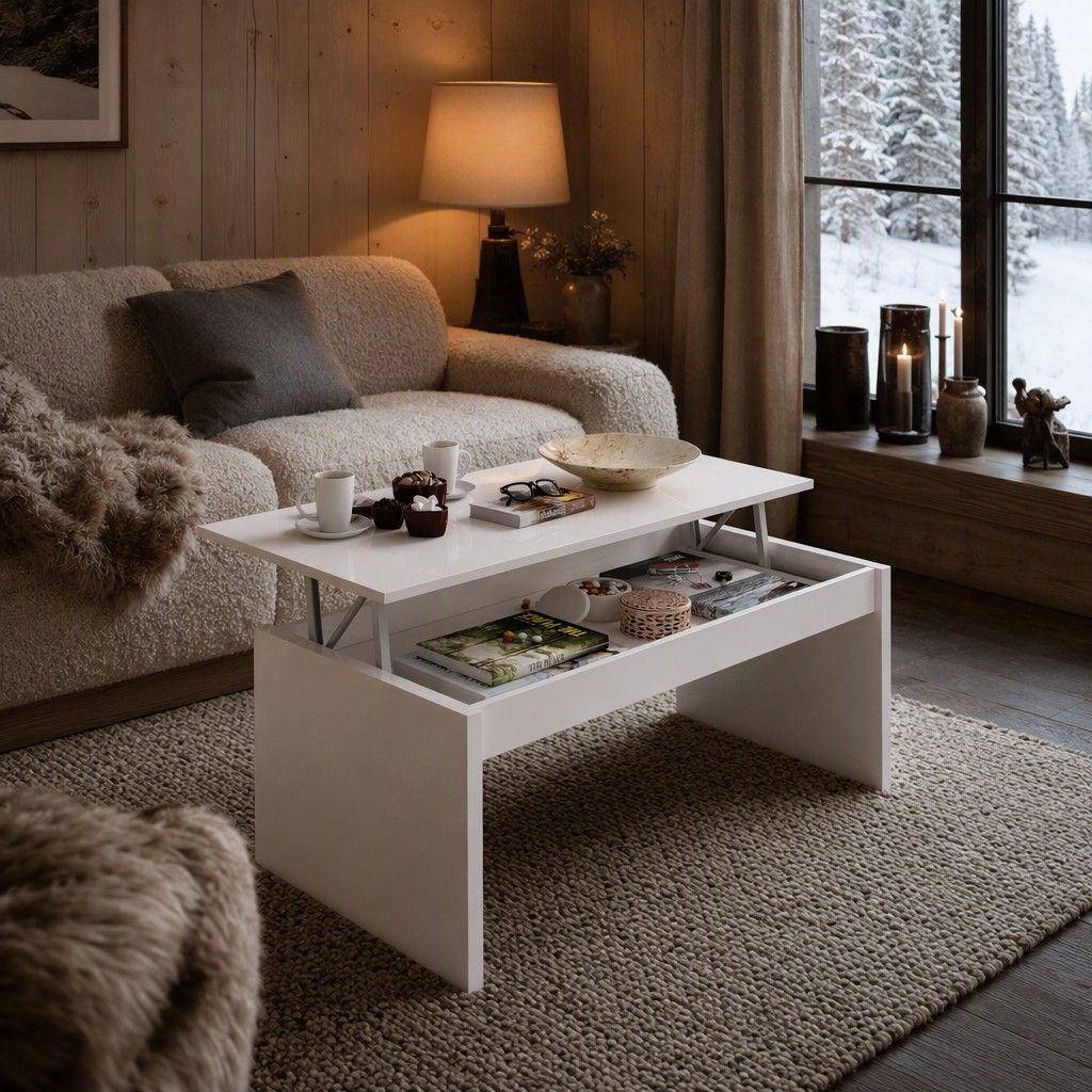 Mesa centro side 102x43 blanco brillo