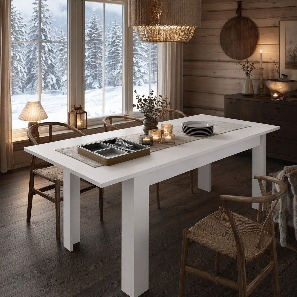 Mesa comedor blanco brillo