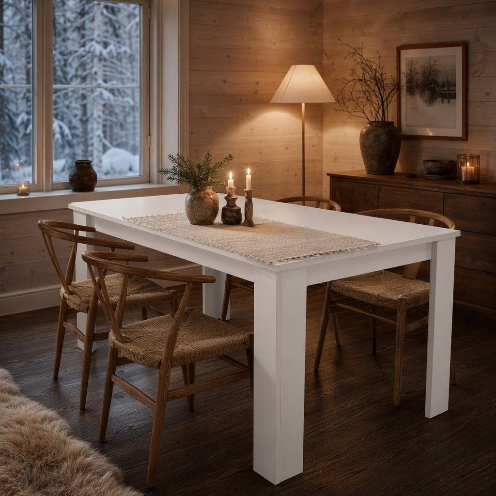 Mesa Comedor Elias Blanco Nórdico 190 cm