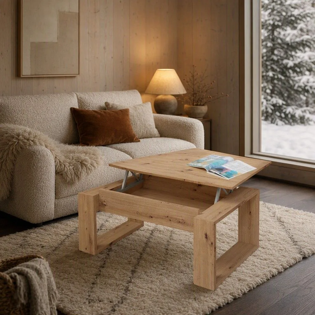 Mesa de centro elevable Bjorn roble 105 cm