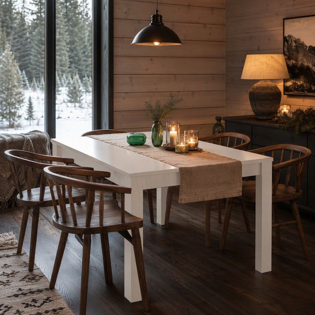 Mesa de comedor extensible Freya blanco brillo 140-190 cm