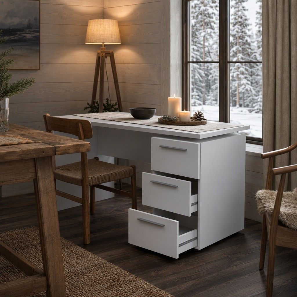 Mesa escritorio Arne Blanco Nórdico 138 cm