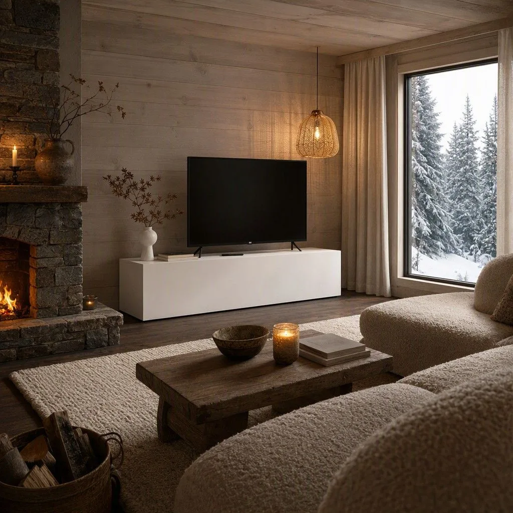 Mueble bajo tv 180 cm 180x42 blanco