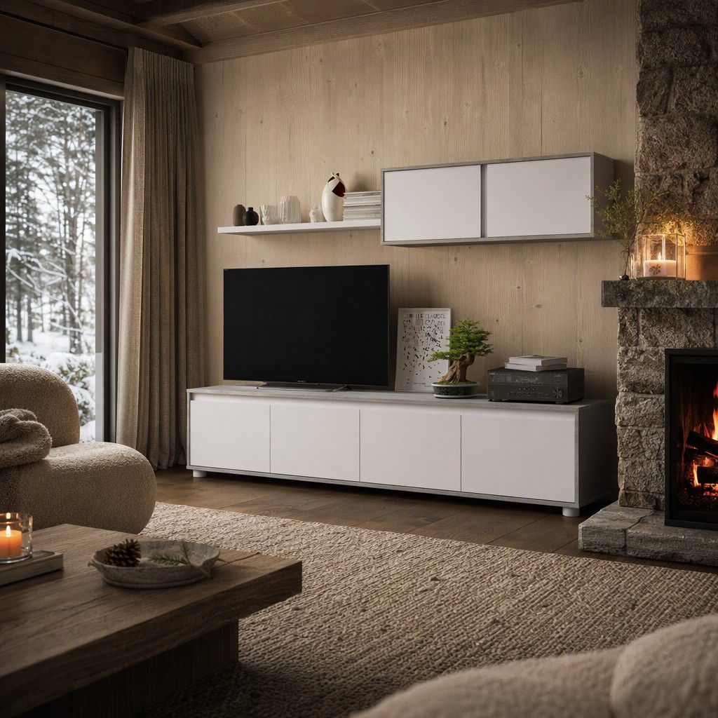 Mueble TV Viggo Blanco Nórdico 200 cm