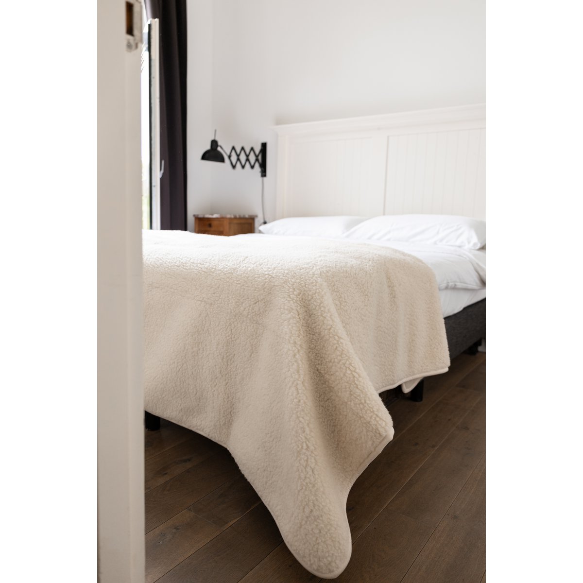 Manta de lana Fjell beige