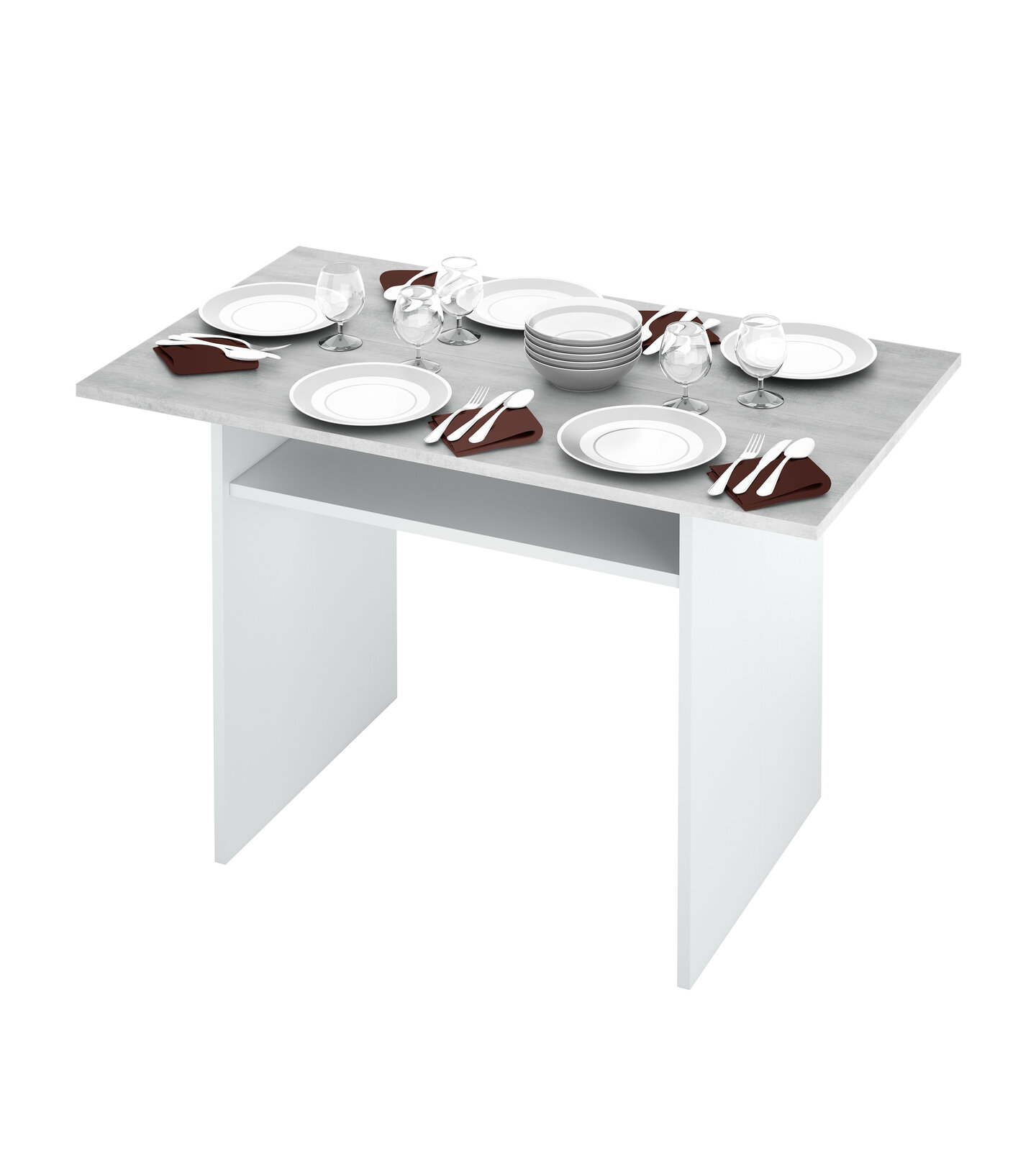 Mesa consola extensible Caspar blanco nórdico y cemento 120 cm con envío a Teruel