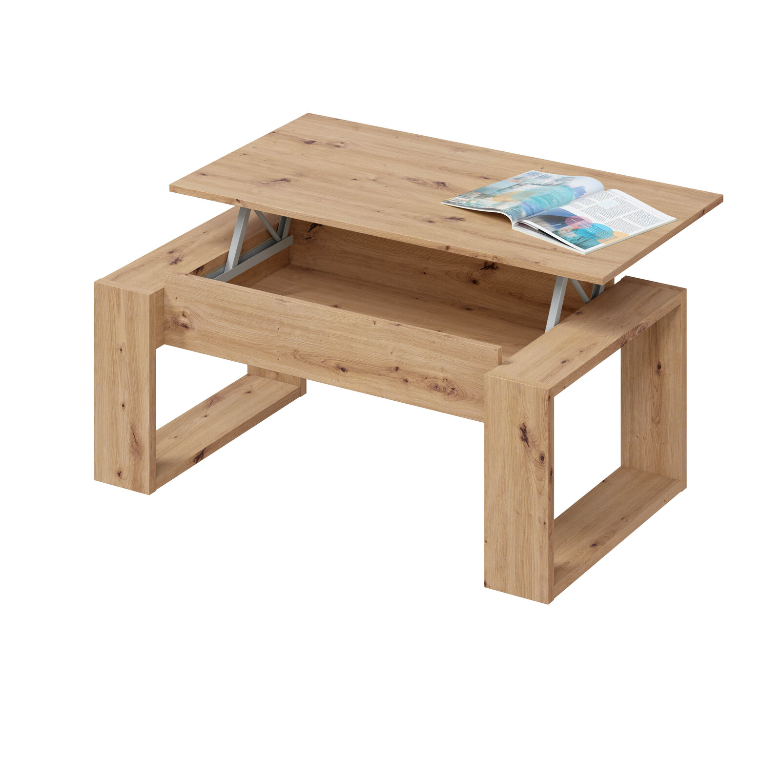 Mesa de centro elevable Bjorn roble 105 cm con envío a Santander