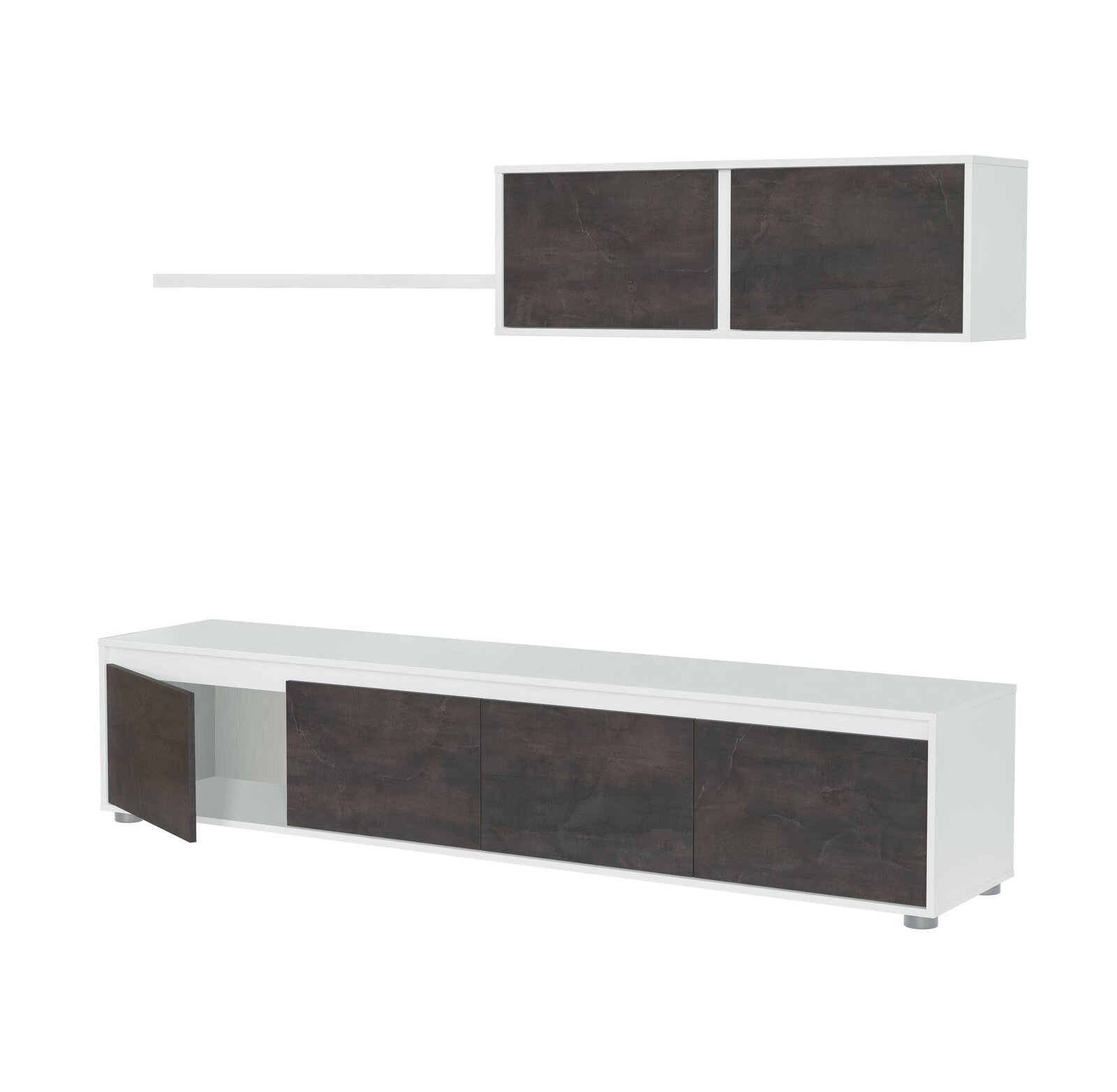 Muebles nórdicos en Lleida: Mueble TV Helga blanco nórdico y óxido 200 cm
