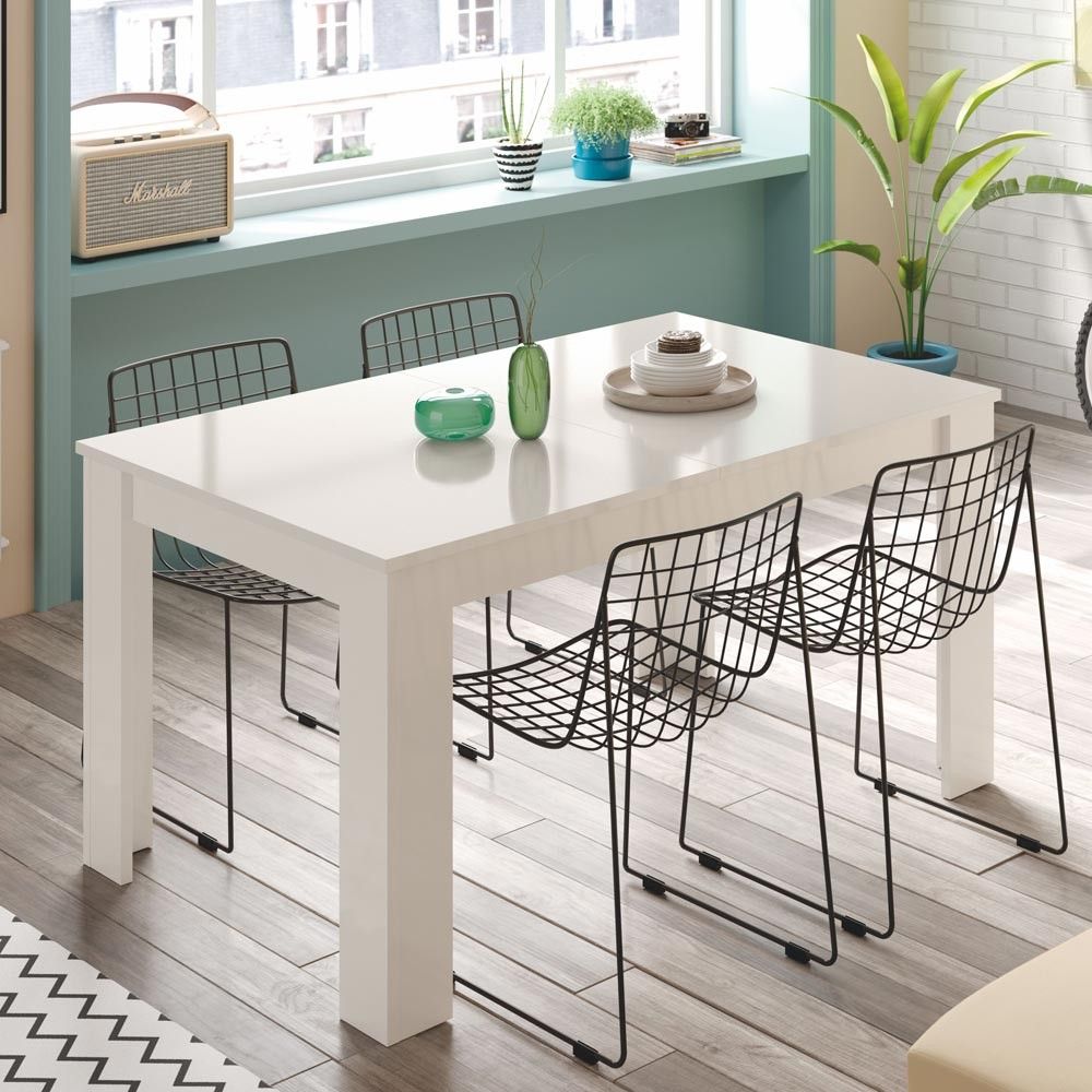 Mesa de comedor extensible Hamar blanco 140-190 x 78 x 90 cm