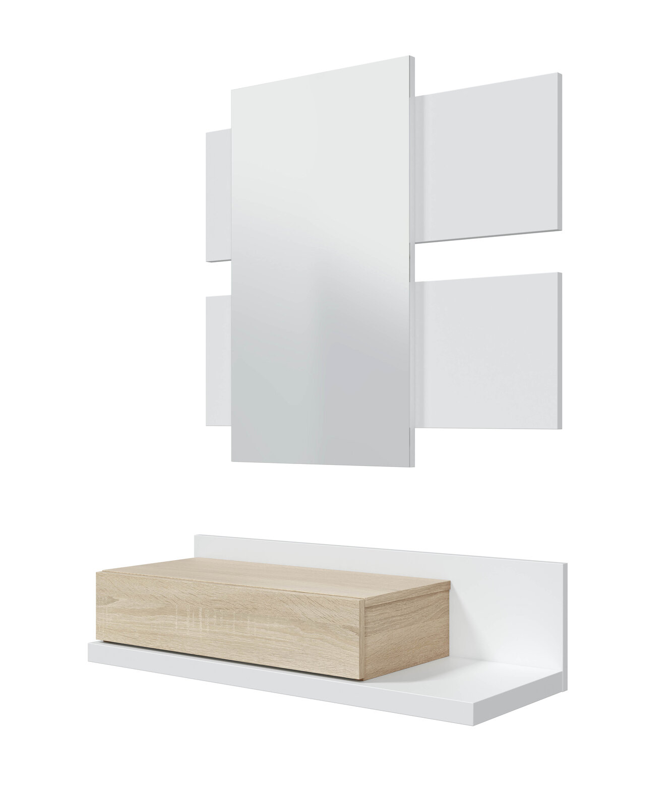 Recibidor Morten Blanco Artik con Espejo y Cajón