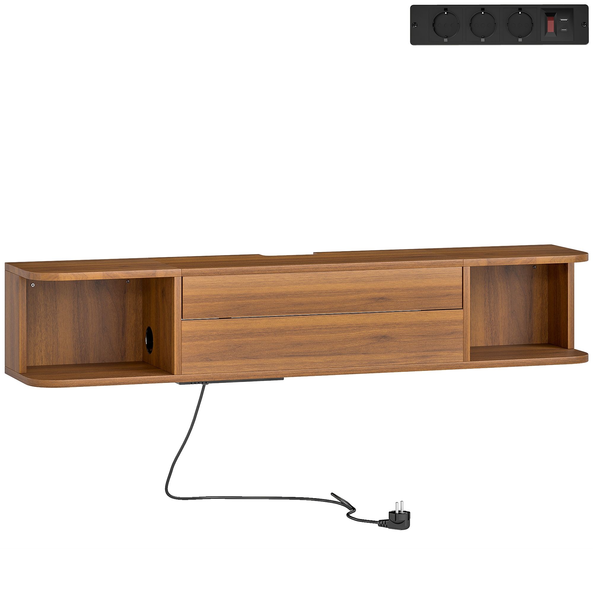 Mueble TV Bergen Suspendido Nogal