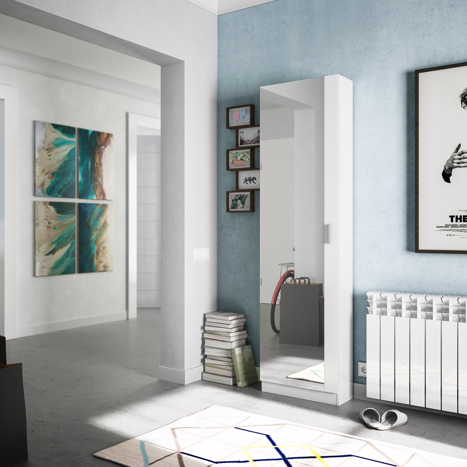 Muebles nórdicos en Santander: Zapatero Tilde Blanco Brillo 50×180 cm
